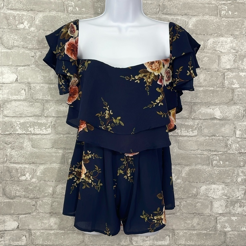 LF Rumor Boutique Layered Floral Romper